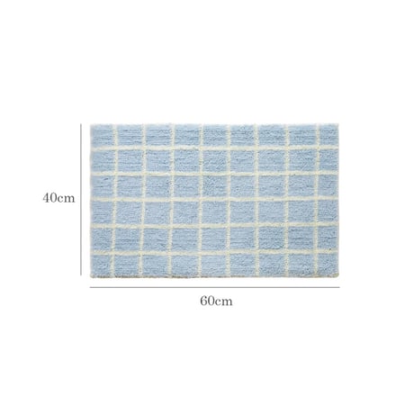 mat-03112　Light blue×White Tile Pattern Rug 40x60