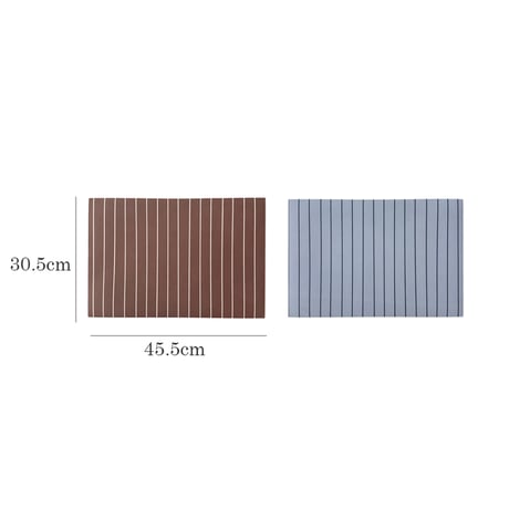 tablecloth-03071　Blue / Brown Stripe Vegan Leather Placemat