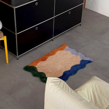 mat-03098　Multicolor Wave Rug 60cm×90cm
