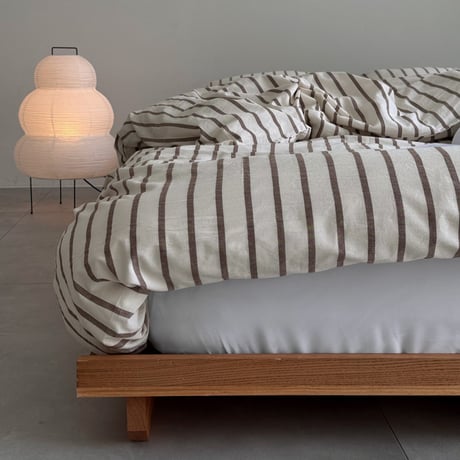beddingsets-03091　Ecru×Mocha Stripe Bedding Sets