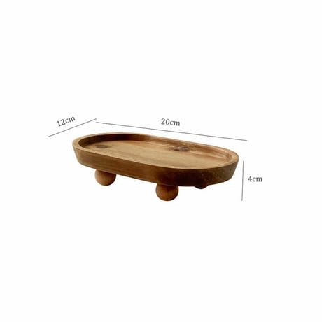 plate-03113　Acacia Natural Wood Ball Stand Display Plate