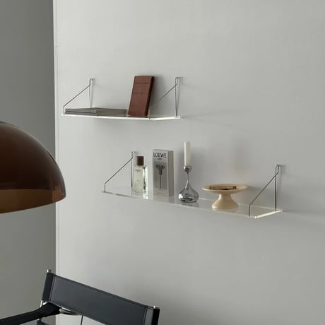 shelf-03030　Hang Silver Clear Wall Shelf 60cm/80cm