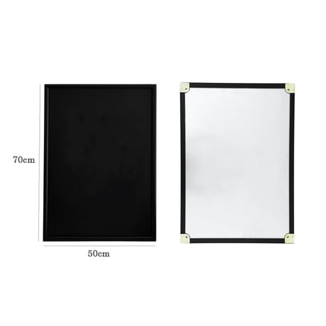 board-03012　Framed Magnetic Steel Board Black 70×50 cm