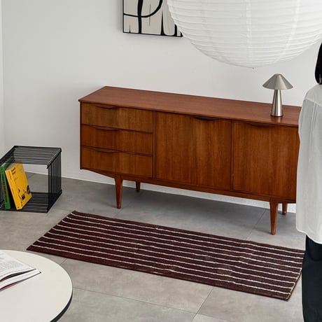 rug-03096　Brown × Blue Chalk Stripe Rug 40×120cm / 60×160cm