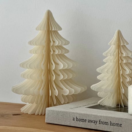 tree-03002　Craft Accordion Paper Tree Off-White 30cm 20cm