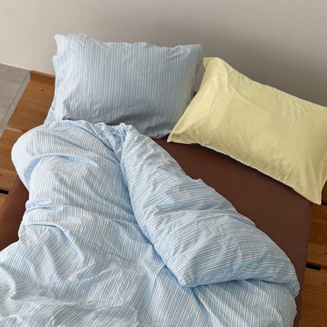 beddingsets-03125　Blue×Brown Stripe Bedding Sets