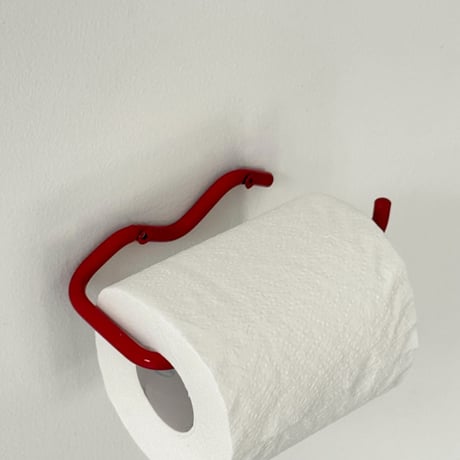 wall-03108　Wave Towelhangar Toiletpaper Holder Red