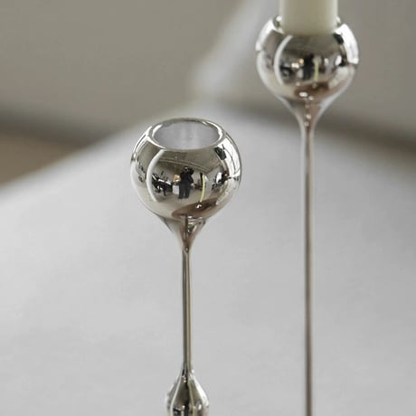 candle-03098　Drop Silver Candle Holder