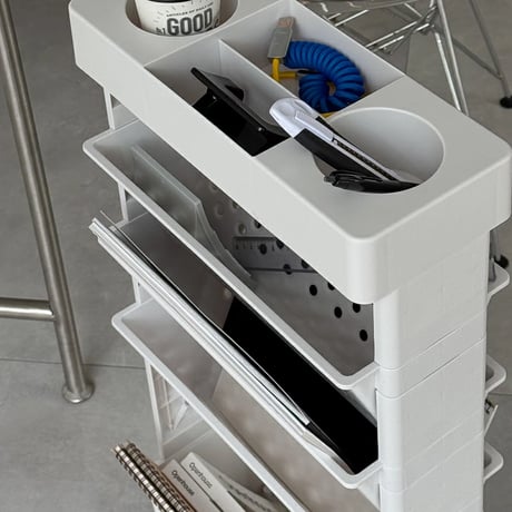 wagon-03027　Double Side Pocket Slim Wheeled Cart