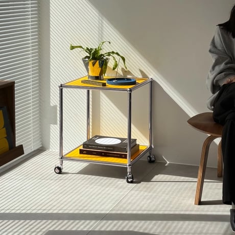 table-03186　Stainless Steel Frame Modular Side Table With Castors