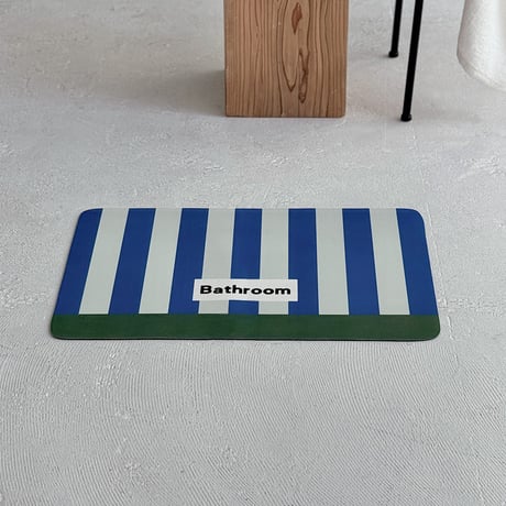 mat-03086　Bathroom Logo Stripe Diatomite Quick-Dry Mat