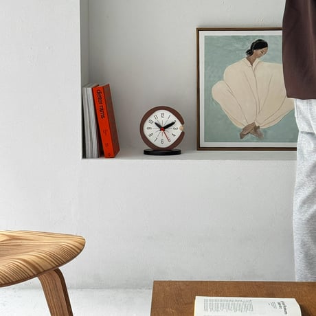 clock-03114　Brown / Blue Nuance Design Table Clock Silent