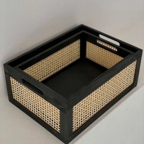 box-03014　Bamboo Mesh Storage Boxes/Set of 2