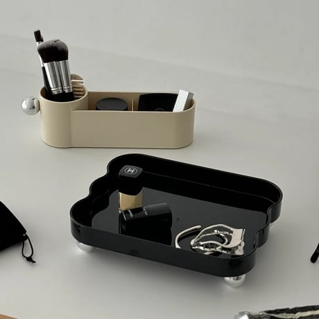 stationery-03027　Silver Ball Stand Bicolor Multi Organizer