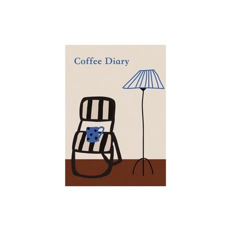 poster-03179　Coffee Diary Cafe Poster with Silver Frame 30×40cm