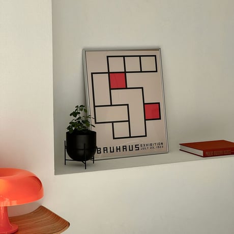poster-03078　BAUHAUS Box Design Silver Frame Art Poster 50×40