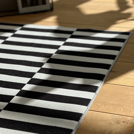 rug-03068　White And Black Striped Rug 80×120/100×160