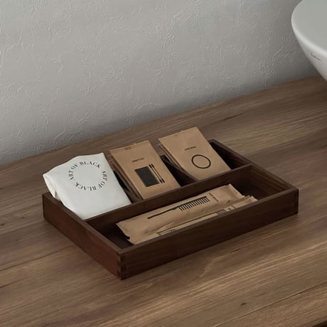 tray-03124　Casser Amenity Box Wood Multi Storage Tray