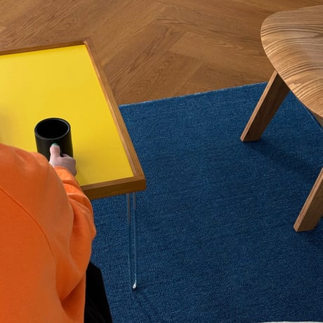 rug-03098　Blue Melange Pile Rug 100×200cm