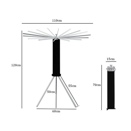 laundry-03011　Silver×Black Folding Stand Hanger Rack
