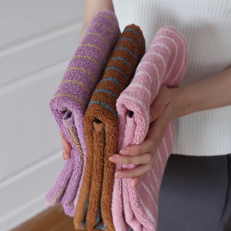 towel-03026　PK Color Pencil Stripe Bath/Face Towel