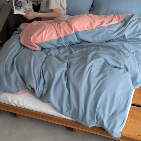 beddingsets-03105　Blue×Pink Reversible Bedding Sets