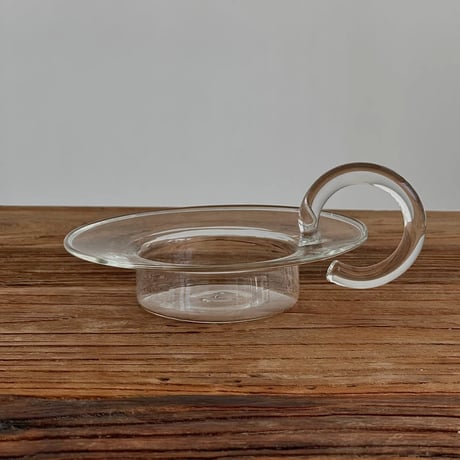 candle-03107　Ring Handle Glass Candle Holder
