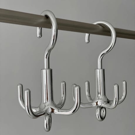 wall-03079　360° Rotating Silver Octopus Hanger Hook Two-pieces