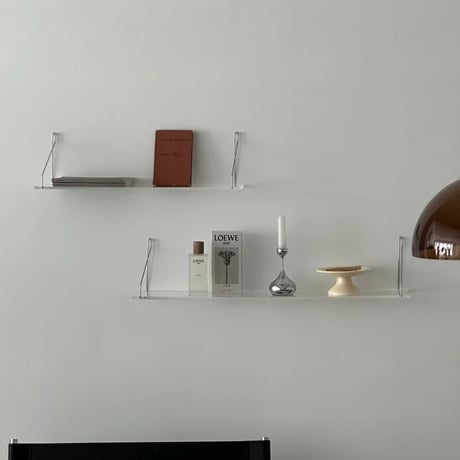 shelf-03030　Hang Silver Clear Wall Shelf 60cm/80cm