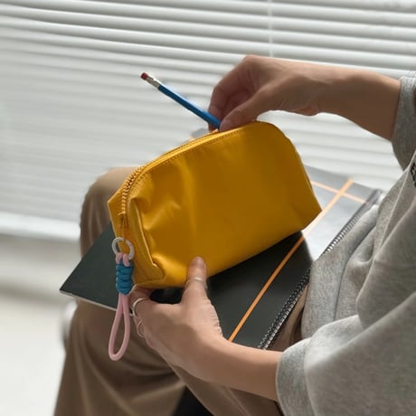 stationery-03035　L size Water Repellent OXFORD Fabric Colored Pencil Case Pouch with Strap