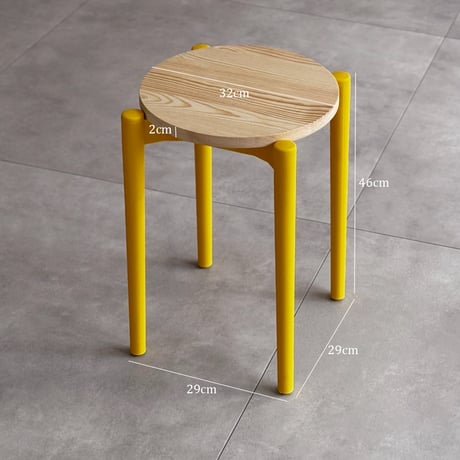 stool-03055　Color Leg Wood Stool