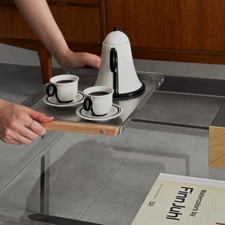 h-03010　STEN Series Stainless×Wood Tissue Case Tray