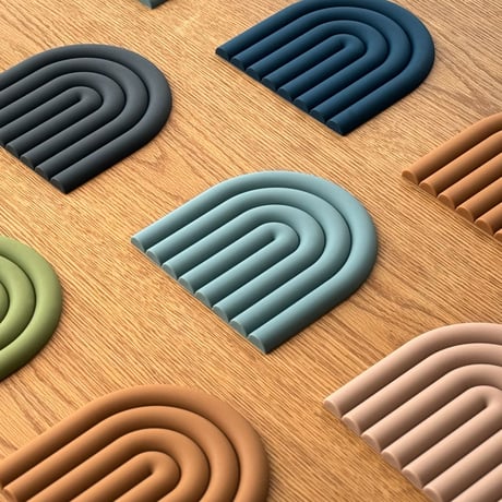 potstand-03037　Rainbow Silicone Trivets/Set of 2
