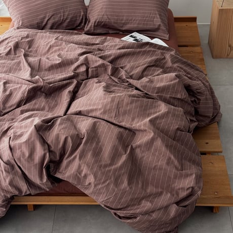 beddingsets-03096　Brown Pin Stripe Bedding Sets