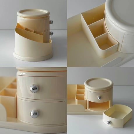 box-03065　Cream×Silver Ball Storage Box