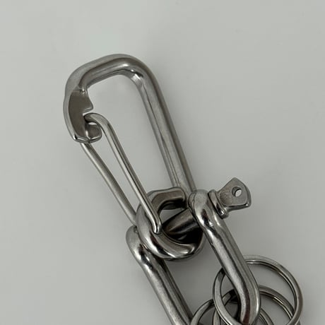 keyring-03004　Stainless Steal Snap Hook×Straight Shackle Keyring