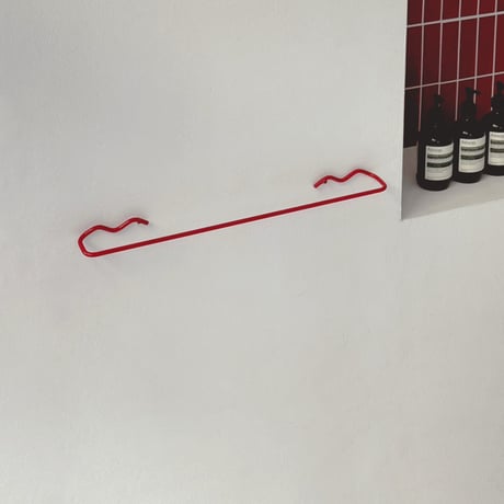 wall-03107　Wave Wide Towelhangar Red