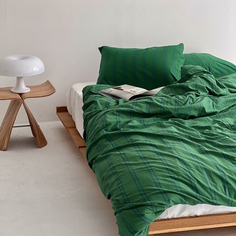 sheet-03004　Green Double Stripe Duvet Cover