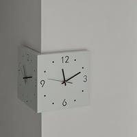 clock-03072　White Corner Double-Sided Clock