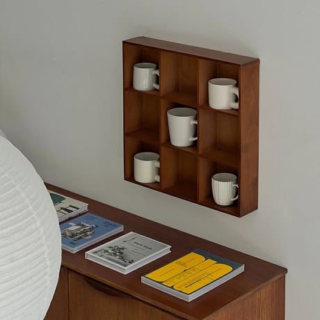 wallrack-03050　Natural Wood Cup Shelf 50×50