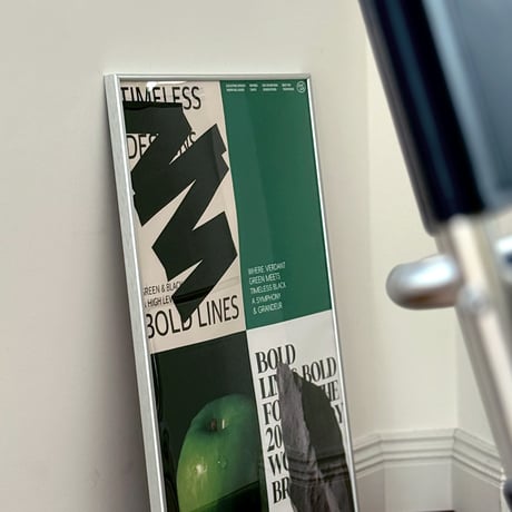 poster-03140　green graphic Silver Frame 70×50