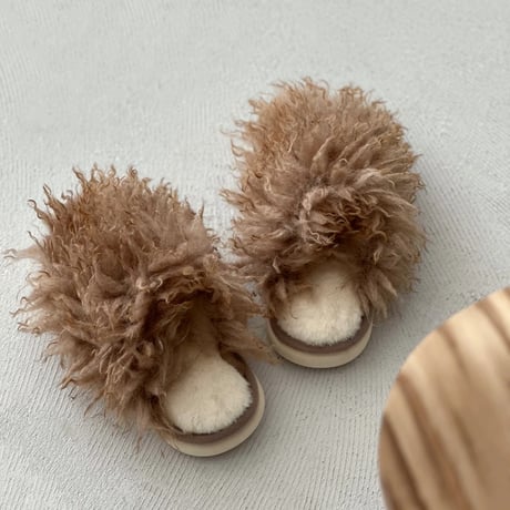 slipper-03005　Tibetan Lamb Eco Fur Room Shoes Slippers