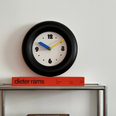 clock-03094　Black Round Chubby Frame Wall Clock