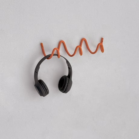 wall-03104　Loop Orange Iron 3-Hook Wall Rack