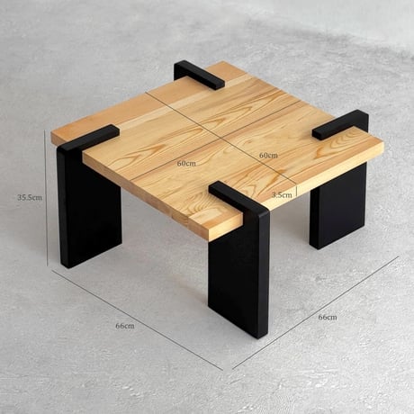 table-03201　Natural Wood Square Coffee Table 66×66