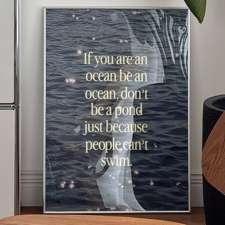 poster-03177　If you're an Ocean, Be an ocean Silver Frame Art Poster 70×50