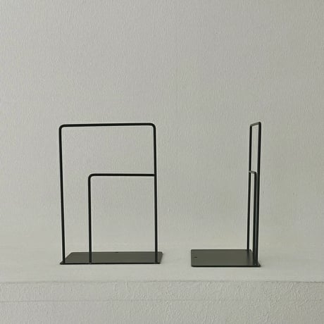 bookend-03019　Square Line Iron Book Stand Two Pieces