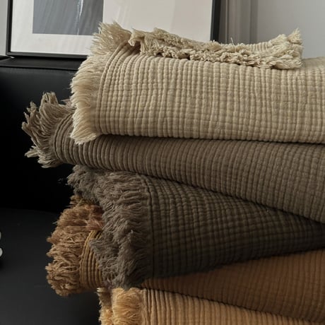blanket-03049　Fringe Double Gauze Blanket 200×150
