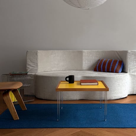 rug-03098　Blue Melange Pile Rug 100×200cm