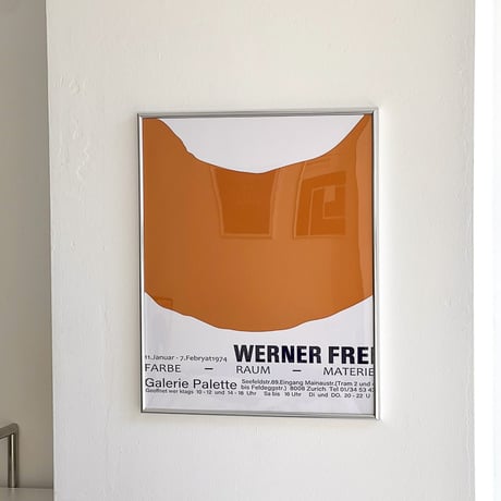 poster-03089　Orange Paint Silver Frame Art Poster 50×40